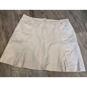 Izod Golf Womens Classic Skort Size 12 Tan Activewear Pleats Front Stretch
